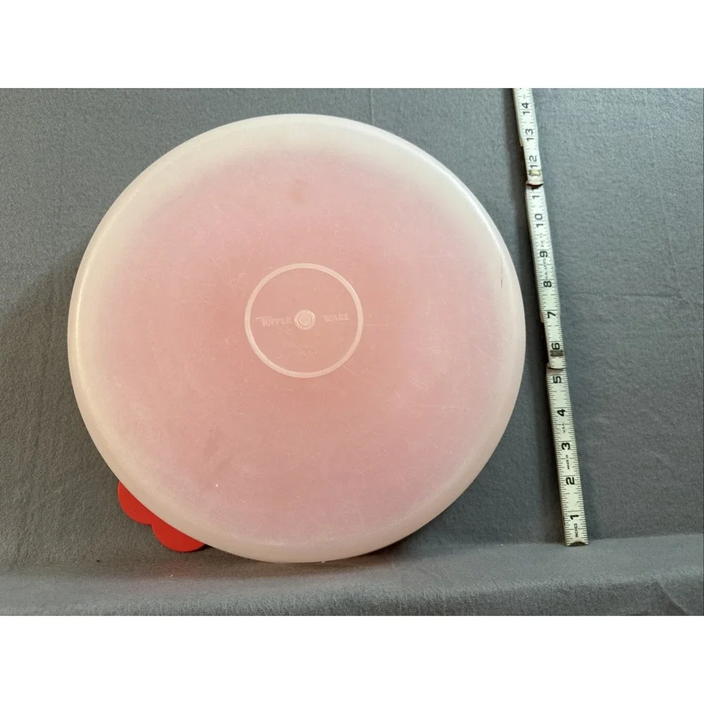 Tupperware Bowl With Pink Lid Slim Flat Style